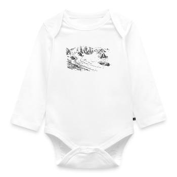 Piz Palü Silhouette | Bernina Massiv Design | Mountain - Organic Longsleeve Baby Bodysuit - white - Front