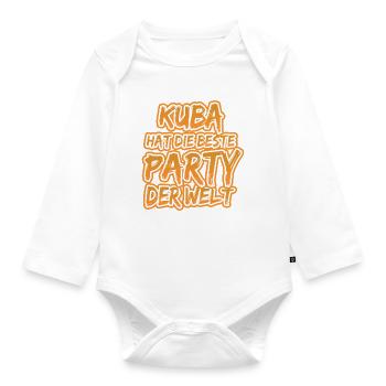 Kuba - Baby Bio-Langarm-Body - Weiß - Vorne