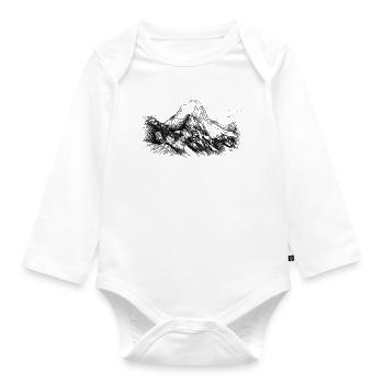 Lugau Silhouette | Matterhorn of Styria | - Organic Longsleeve Baby Bodysuit - white - Front