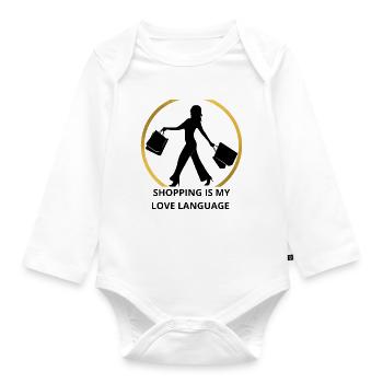 Minimalist gold ring - Organic Longsleeve Baby Bodysuit - white - Front