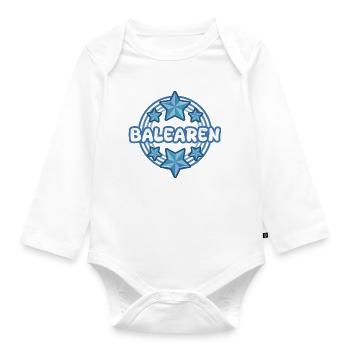 Reise Balearen - Baby Bio-Langarm-Body - Weiß - Vorne