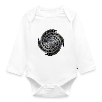 Colour Swirl Vortex Spiral - Organic Longsleeve Baby Bodysuit - white - Front