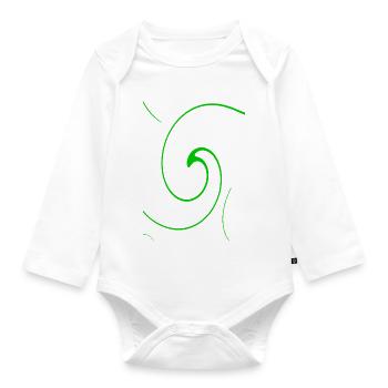 Neon spiral on black - Organic Longsleeve Baby Bodysuit - white - Front