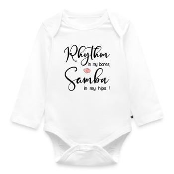 Samba Rhythm Dancing - Organic Longsleeve Baby Bodysuit - white - Front