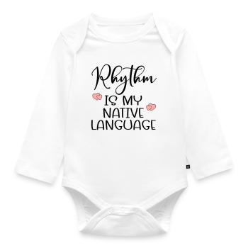 Rhythm Dance Language - Organic Longsleeve Baby Bodysuit - white - Front