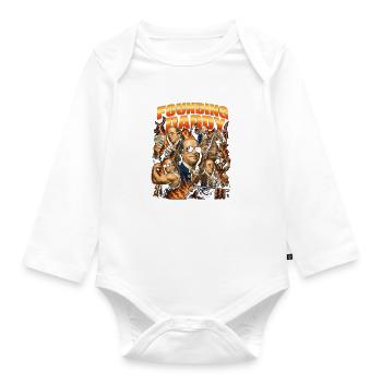 Founding Father Ben Franklin, July 4 - Organic Longsleeve Baby Bodysuit - white - Front