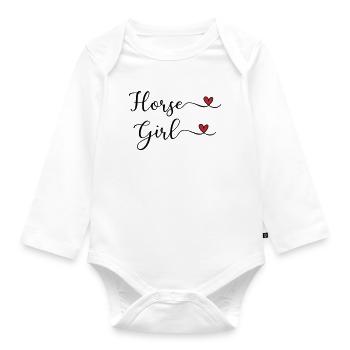 Horse Girl Heart - Organic Longsleeve Baby Bodysuit - white - Front