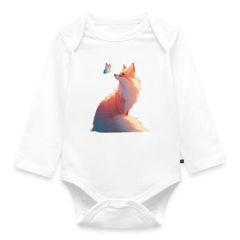 FuchsSchmetterlingLicht - Baby Bio-Langarm-Body - Weiß - Vorne