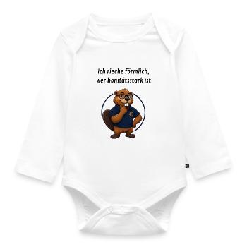 Benno Biber Banker - Bonität - Baby Bio-Langarm-Body - Weiß - Vorne