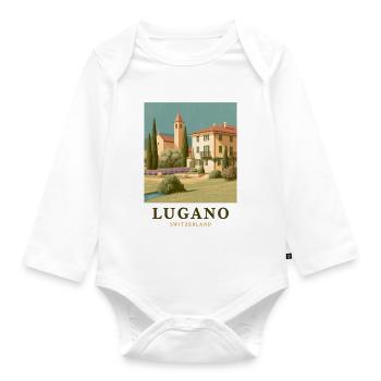 Lugano Villa Panorama - Organic Longsleeve Baby Bodysuit - white - Front
