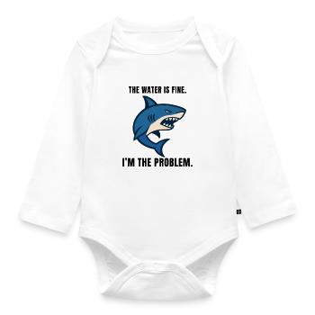 Hai Spruch: Ich bin das Problem - Baby Bio-Langarm-Body - Weiß - Vorne
