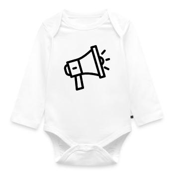 megaphone - Organic Longsleeve Baby Bodysuit - white - Front