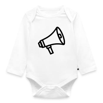 megaphone - Organic Longsleeve Baby Bodysuit - white - Front