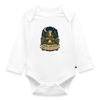 Waldkind mit WLAN-Pause - Baby Bio-Langarm-Body - Weiß - Vorne