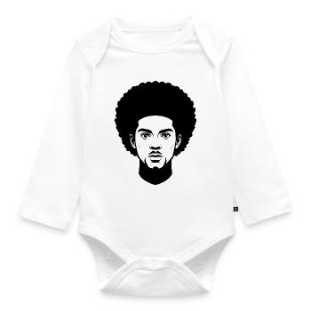 Afro man - Organic Longsleeve Baby Bodysuit - white - Front