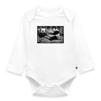 Panda Rowing - Organic Longsleeve Baby Bodysuit - white - Front