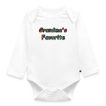 Grandma's Favorite – Cute Baby & Toddler Design - Organic Longsleeve Baby Bodysuit - white - Front