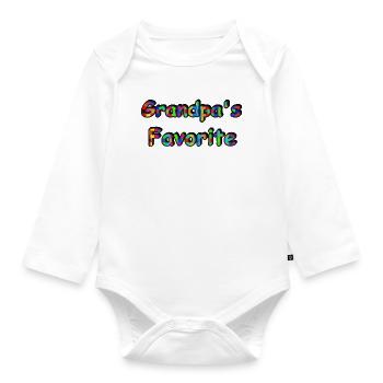 Grandpa's Favorite – Cute Baby & Toddler Design - Organic Longsleeve Baby Bodysuit - white - Front