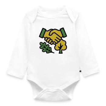 Handshake Nature Forest Logo - Organic Longsleeve Baby Bodysuit - white - Front
