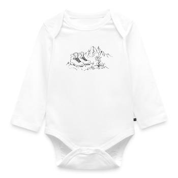Hiking Boots Mountains Edelweiss - Organic Longsleeve Baby Bodysuit - white - Front