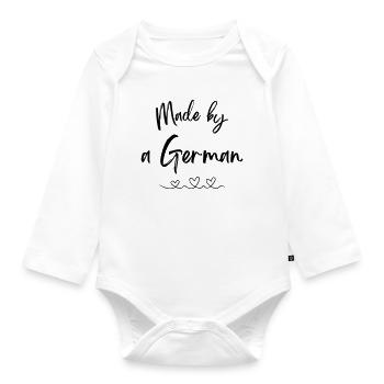Made by a German - Organic Longsleeve Baby Bodysuit - white - Front