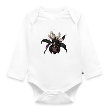 Orchid Mantis & Black Orchid - Organic Longsleeve Baby Bodysuit - white - Front