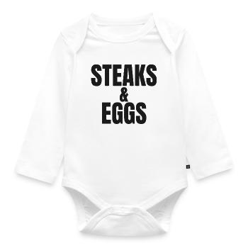 STEAK & EGGS | Carnivore T-Shirt | Breakfast of Ch - Organic Longsleeve Baby Bodysuit - white - Front