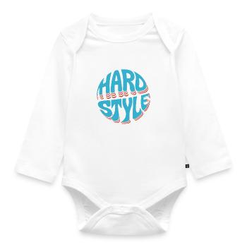 Hard Style Neon Burst - Baby Bio-Langarm-Body - Weiß - Vorne