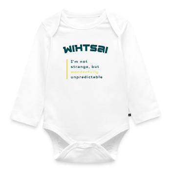 WIHTSAI | Wonderfully unpredictable - Organic Longsleeve Baby Bodysuit - white - Front