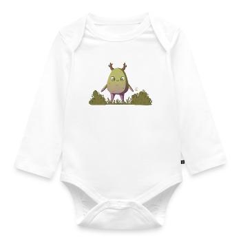 Mossy Forest Creature/Nature Creature - Organic Longsleeve Baby Bodysuit - white - Front
