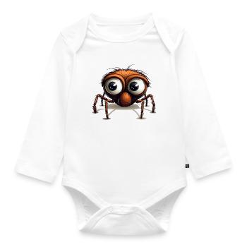 Spinne mit Riesenaugen Cartoon - Baby Bio-Langarm-Body - Weiß - Vorne