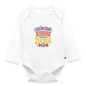 Lieblingstante Belegt durch Zucker - Baby Bio-Langarm-Body - Weiß - Vorne