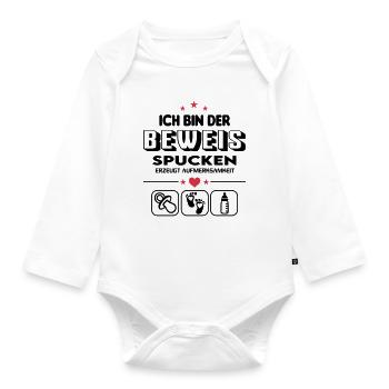 Beweis Spucken Sabbern Babylatz Baby Säugling - Baby Bio-Langarm-Body - Weiß - Vorne