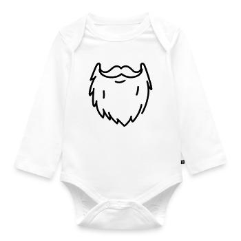 beard - Organic Longsleeve Baby Bodysuit - white - Front