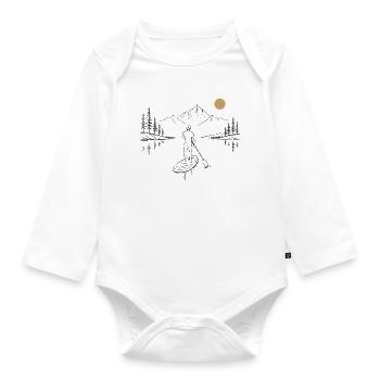 Stand-up paddle on the lake - Organic Longsleeve Baby Bodysuit - white - Front