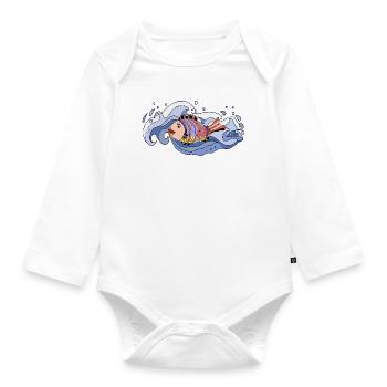 fish - Organic Longsleeve Baby Bodysuit - white - Front