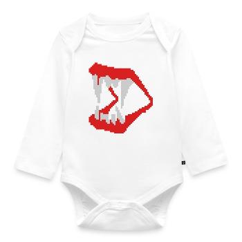 8bit vamp teeth - Baby Bio-Langarm-Body - Weiß - Vorne