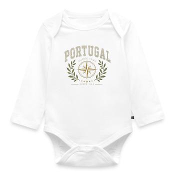 Portugiesisches Atlantik-Geist-Emblem - Baby Bio-Langarm-Body - Weiß - Vorne