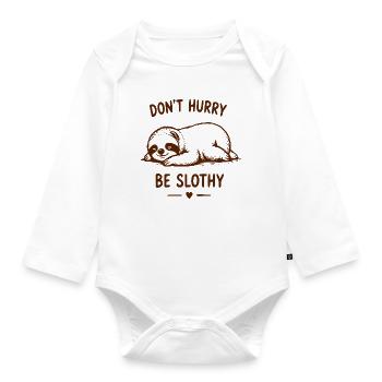 Ne te presse pas, sois lent - Body Bébé bio manches longues - blanc - Devant