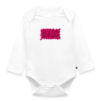 Color explosion pink lines - Organic Longsleeve Baby Bodysuit - white - Front