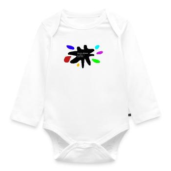 Life Colors: Paint Splash - Organic Longsleeve Baby Bodysuit - white - Front