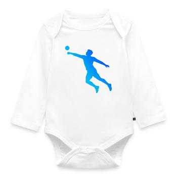 Fistball Playing Gift Idea for a Ball Athlete - Organic Longsleeve Baby Bodysuit - white - Front