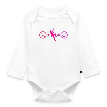 The mountaineers and climbers fit together - Organic Longsleeve Baby Bodysuit - white - Front