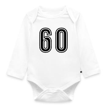 60 Number Symbol - Organic Longsleeve Baby Bodysuit - white - Front