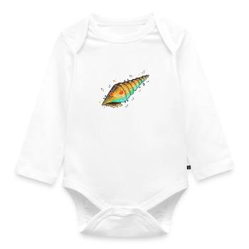 Colorful shell water colors - Organic Longsleeve Baby Bodysuit - white - Front