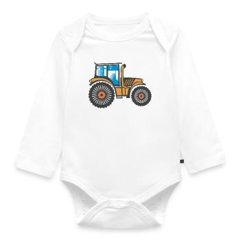 Tractor Tractor Agriculture Design - Organic Longsleeve Baby Bodysuit - white - Front
