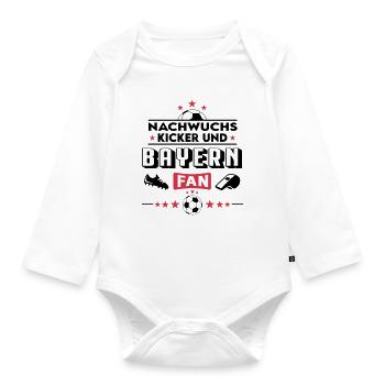 Bayern Fußball Nachwuchs Neuzugang Baby Kinder - Baby Bio-Langarm-Body - Weiß - Vorne