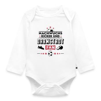 Darmstadt Fußball Nachwuchs Neuzugang Baby Kinder - Baby Bio-Langarm-Body - Weiß - Vorne