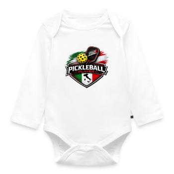 Pickleball ITALY - Organic Longsleeve Baby Bodysuit - white - Front
