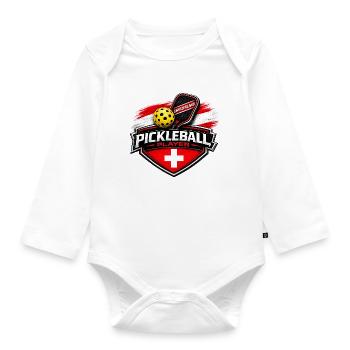 Pickleball SWITZERLAND - Organic Longsleeve Baby Bodysuit - white - Front